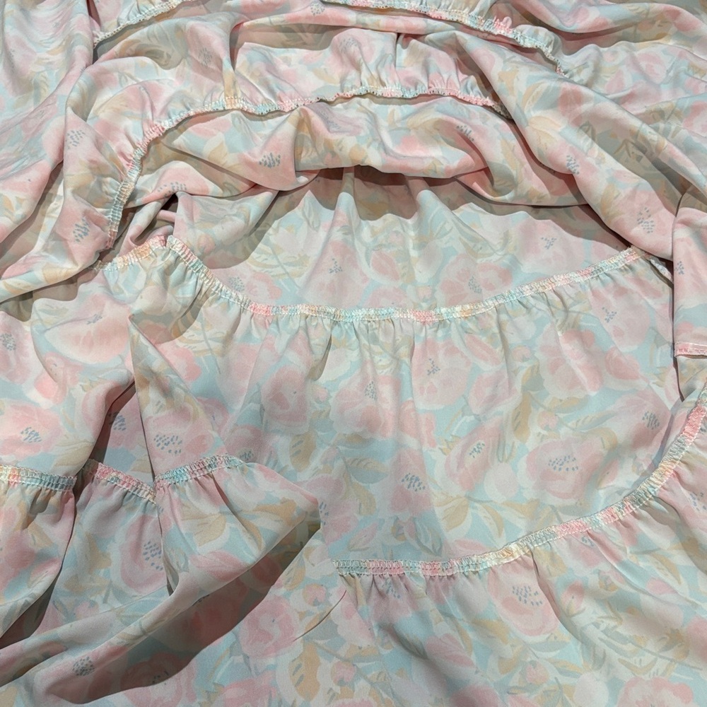 Grace Karin Girls Floral Halter Tiered Dress Pink Green - Picture 9 of 9